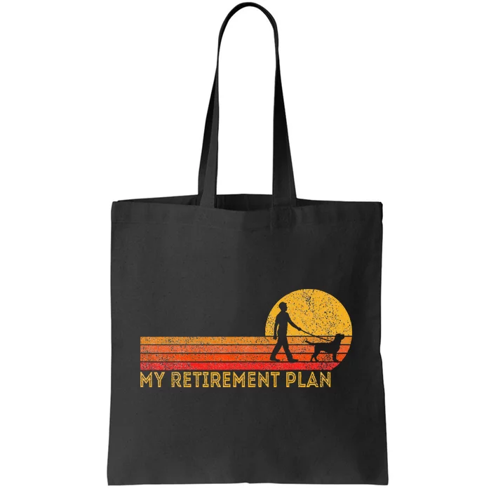 Retired Walking My Dog Retirement Plan Retro Tote Bag