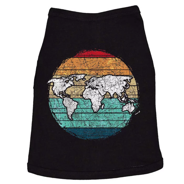 Retro World Map Doggie Tank