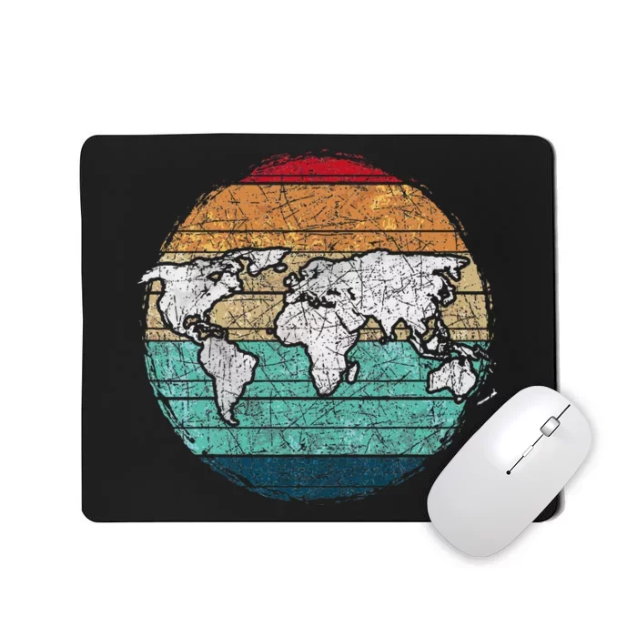 Retro World Map Mousepad