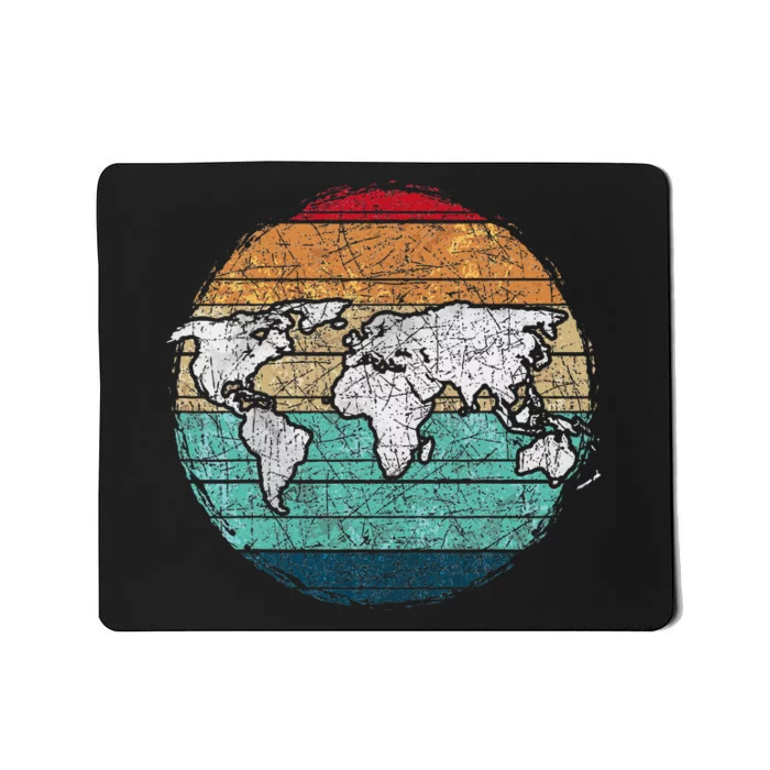 Retro World Map Mousepad