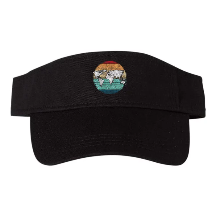 Retro World Map Valucap Bio-Washed Visor