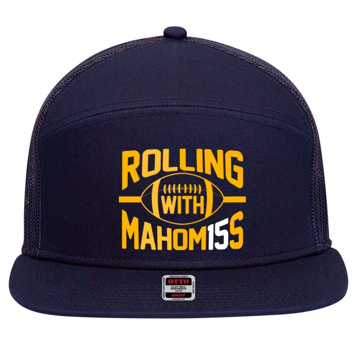 Rolling With Mahomes Kc Football 7 Panel Mesh Trucker Snapback Hat