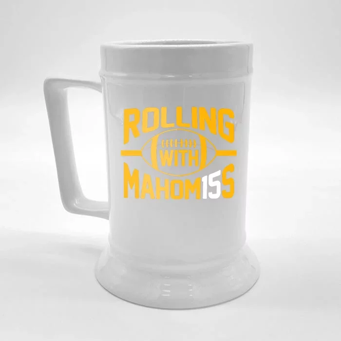 Rolling With Mahomes Kc Football Front & Back Beer Stein