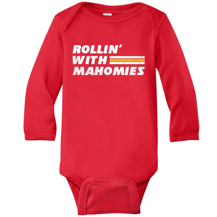 Rollin' With MaHOMIEs Football Fan Vintage Baby Long Sleeve Bodysuit