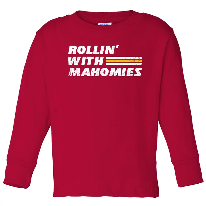 Rollin' With MaHOMIEs Football Fan Vintage Toddler Long Sleeve Shirt