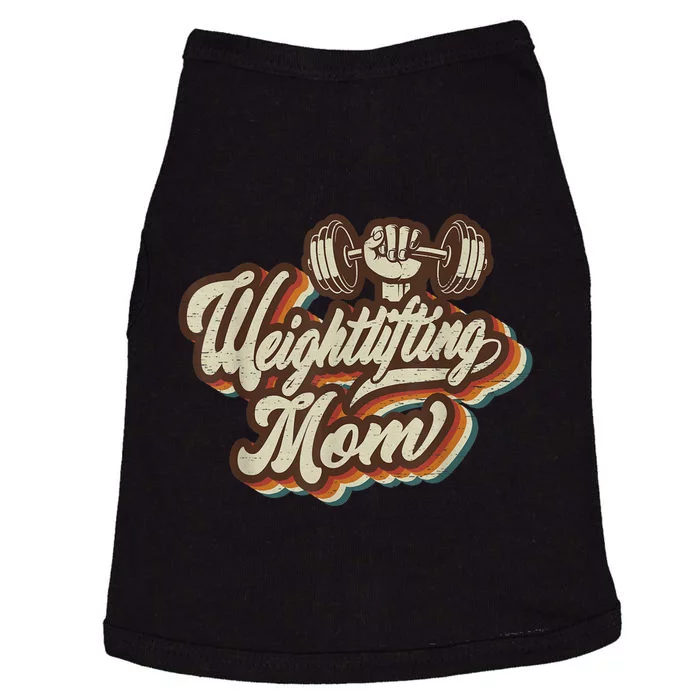 Retro Weightlifting Mom Sports Mama Mothers Day Doggie Tank