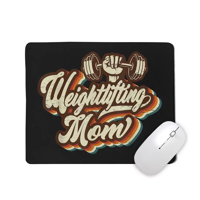 Retro Weightlifting Mom Sports Mama Mothers Day Mousepad