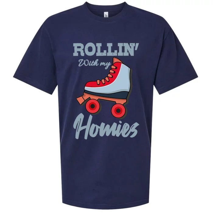 ROLLIN WITH MY HOMIES Roller Skating Roller Girl Skate Sueded Cloud Jersey T-Shirt