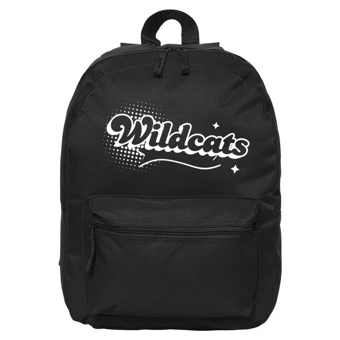 Retro Wildcats Mascot Back To School Spirit Sport Fans Game 16 in Basic Backpack