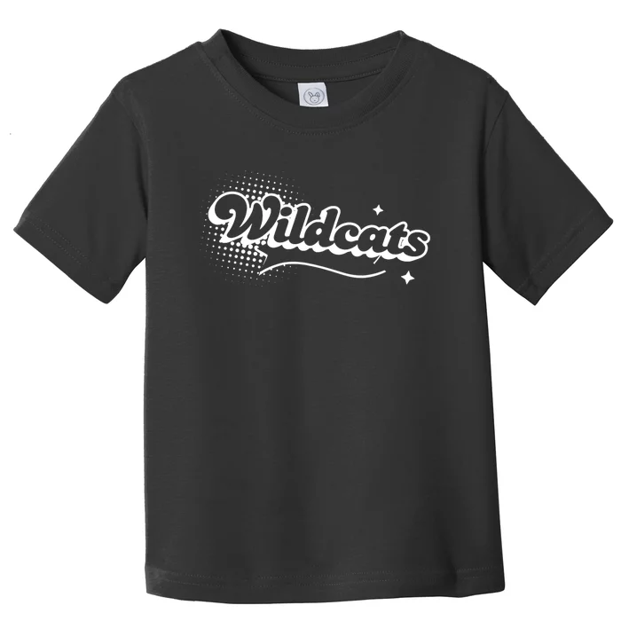 Retro Wildcats Mascot Back To School Spirit Sport Fans Game Toddler T-Shirt