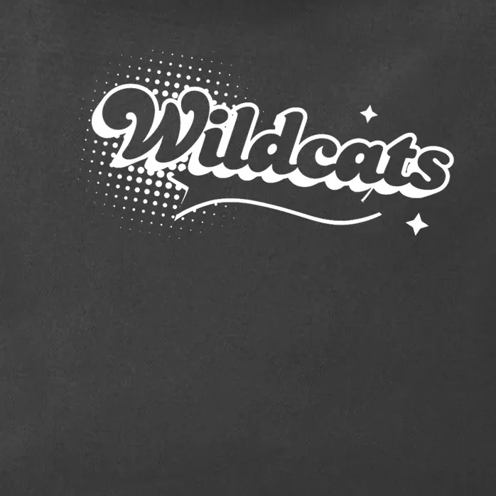 Retro Wildcats Mascot Back To School Spirit Sport Fans Game Zip Tote Bag