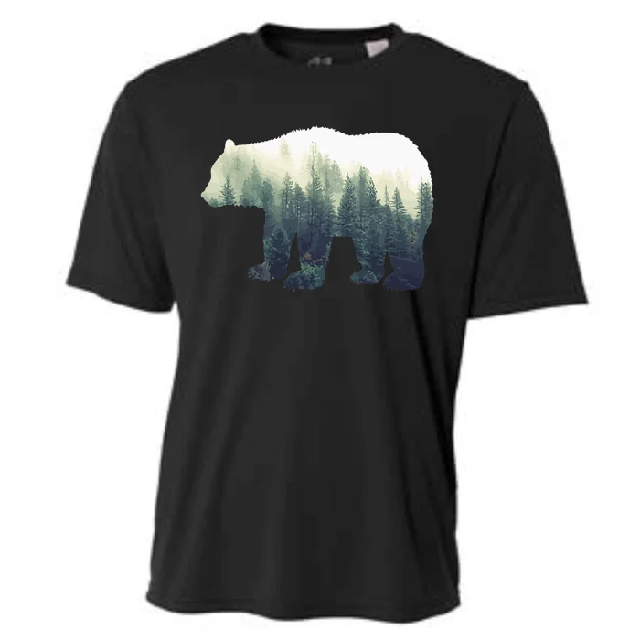 Reflection Wildlife Nature Animal Bear Outdoor Forest Cooling Performance Crew T-Shirt