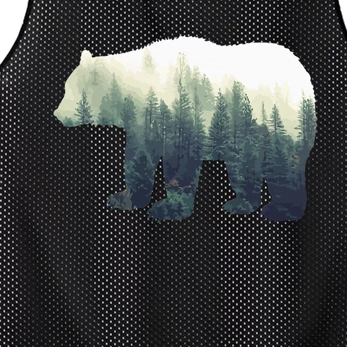 Reflection Wildlife Nature Animal Bear Outdoor Forest Mesh Reversible Basketball Jersey Tank