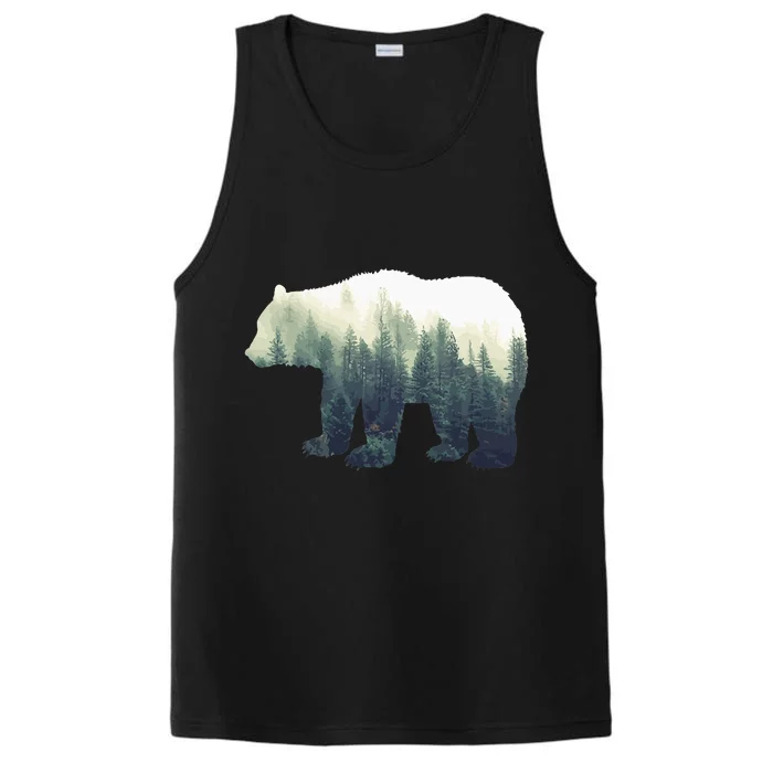 Reflection Wildlife Nature Animal Bear Outdoor Forest Performance Tank