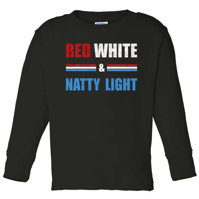 Red White & Nattylight Wo Beer Lovers Amusing Toddler Long Sleeve Shirt