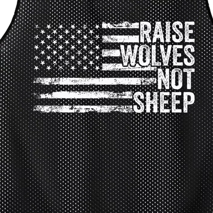 Raise Wolves Not S.H.E.E.P Patriotic Veteran Lions Mesh Reversible Basketball Jersey Tank