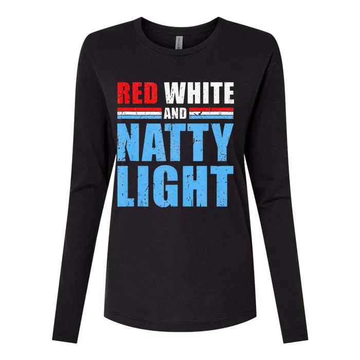 Red White & Natty Light For Lover Father's Day Womens Cotton Relaxed Long Sleeve T-Shirt