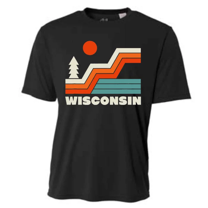 Retro Wisconsin Outdoors Nature Cooling Performance Crew T-Shirt