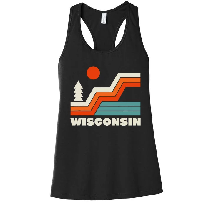 Retro Wisconsin Outdoors Nature Women's Racerback Tank