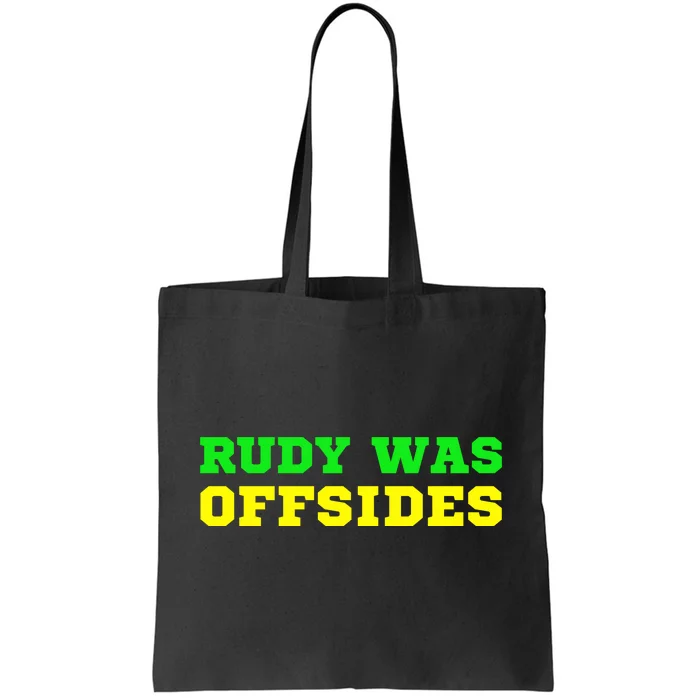 Rudy Was Offsides Red South California Funny Rivalry Fan Tote Bag