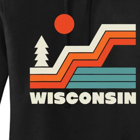 Retro Wisconsin Outdoors Nature Women's Pullover Hoodie