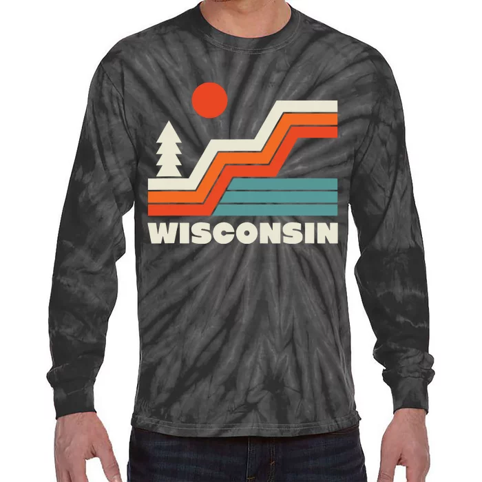 Retro Wisconsin Outdoors Nature Tie-Dye Long Sleeve Shirt