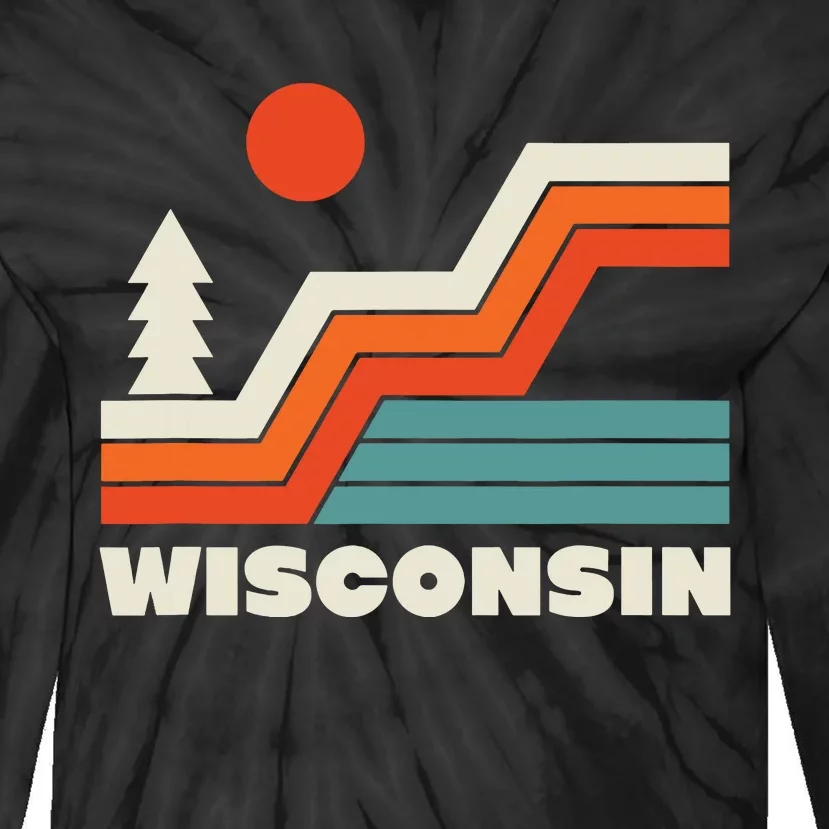 Retro Wisconsin Outdoors Nature Tie-Dye Long Sleeve Shirt