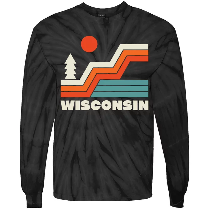 Retro Wisconsin Outdoors Nature Tie-Dye Long Sleeve Shirt