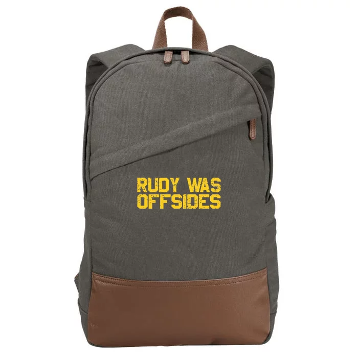 Rudy Was Offsides Red South California Funny Rivalry Fan Cotton Canvas Backpack