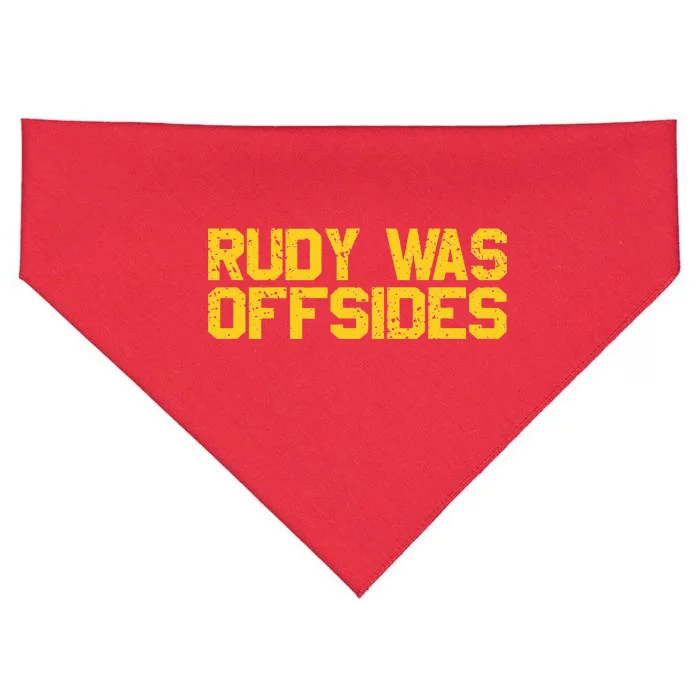 Rudy Was Offsides Red South California Funny Rivalry Fan USA-Made Doggie Bandana