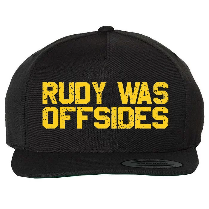 Rudy Was Offsides Red South California Funny Rivalry Fan Wool Snapback Cap