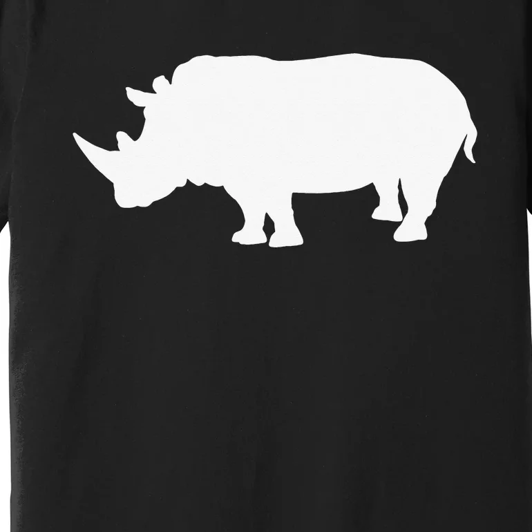 Rhino White Print Long Sleeve Rhino Premium T-Shirt