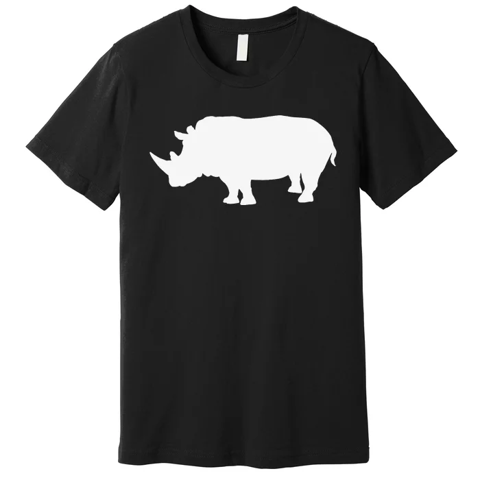 Rhino White Print Long Sleeve Rhino Premium T-Shirt