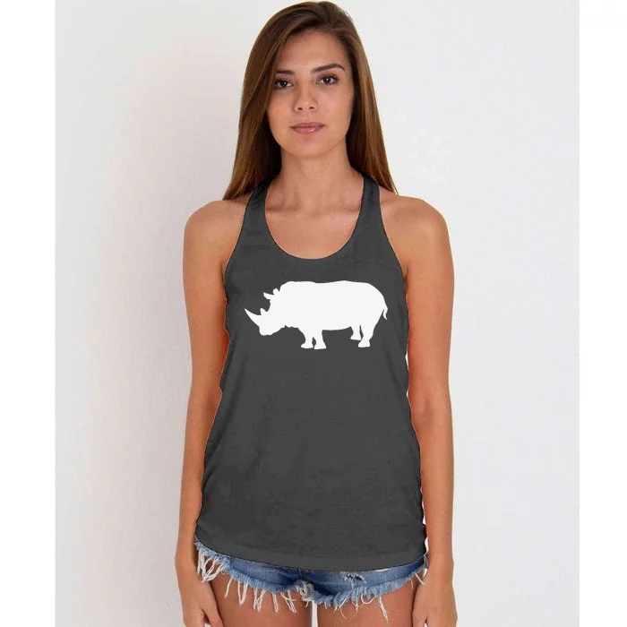 Rhino White Print Long Sleeve Rhino Women's Knotted Racerback Tank