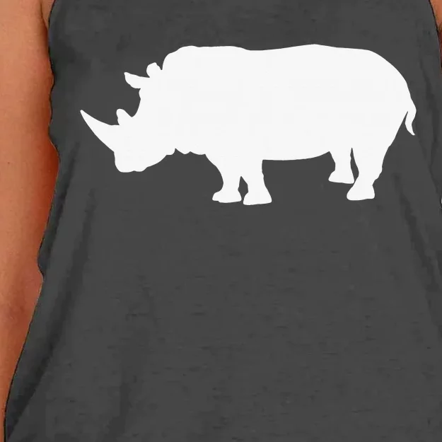 Rhino White Print Long Sleeve Rhino Women's Knotted Racerback Tank