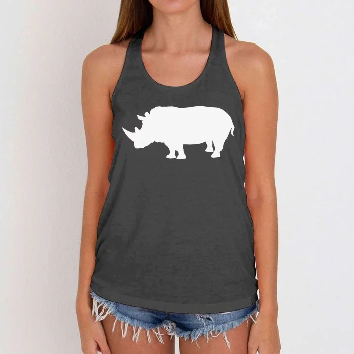 Rhino White Print Long Sleeve Rhino Women's Knotted Racerback Tank