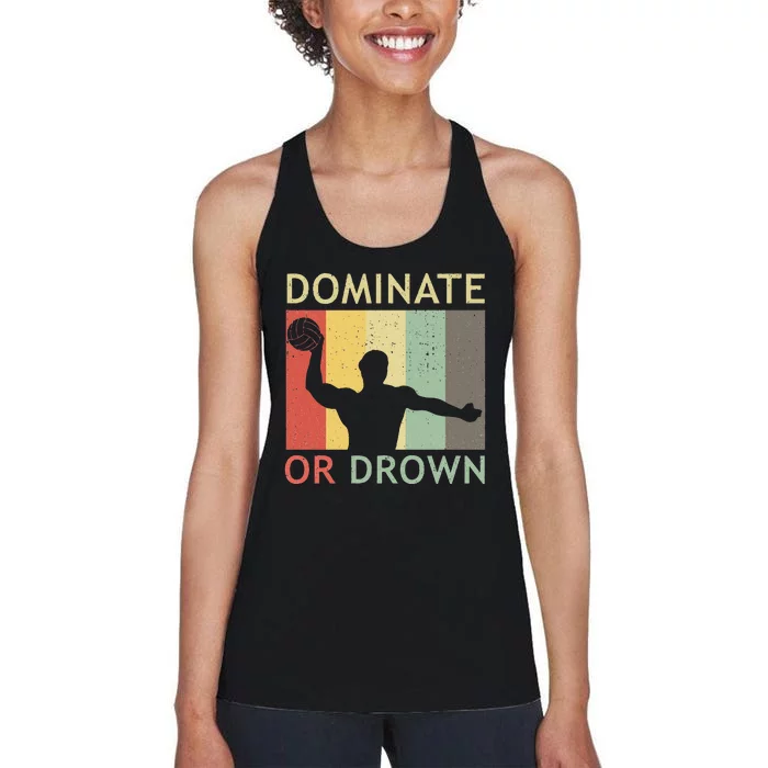 Retro Water Polo Player Vintage Water Polo Women's Racerback Tank