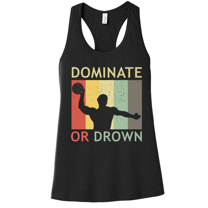 Retro Water Polo Player Vintage Water Polo Women's Racerback Tank