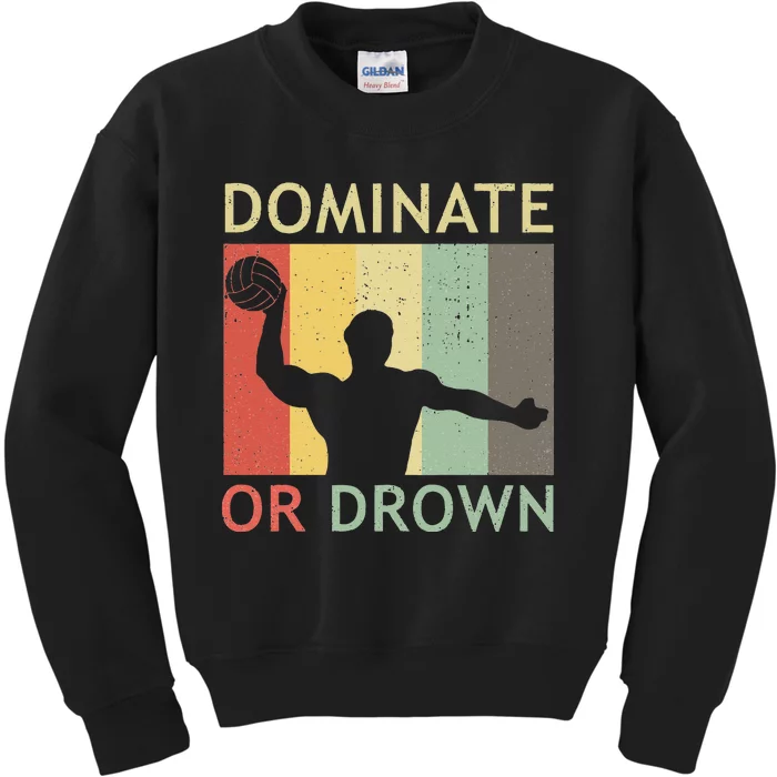 Retro Water Polo Player Vintage Water Polo Kids Sweatshirt