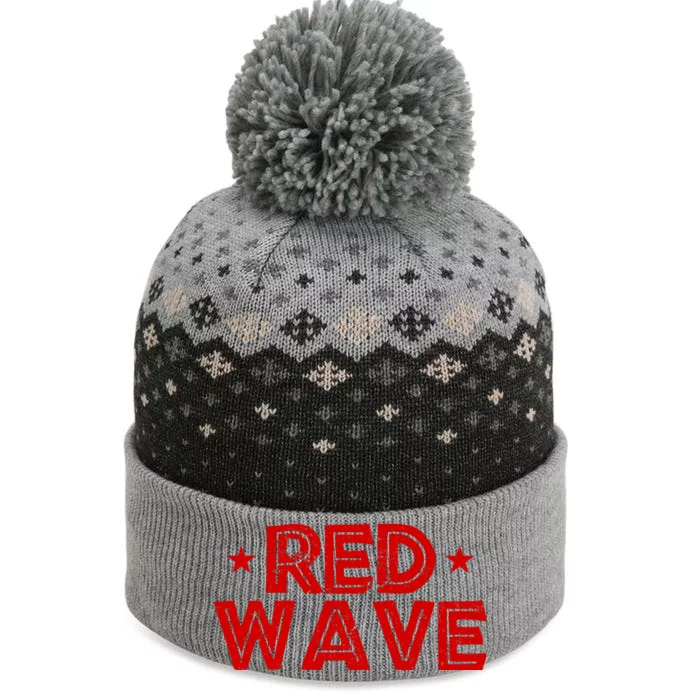 Red Wave Pro Republican The Baniff Cuffed Pom Beanie