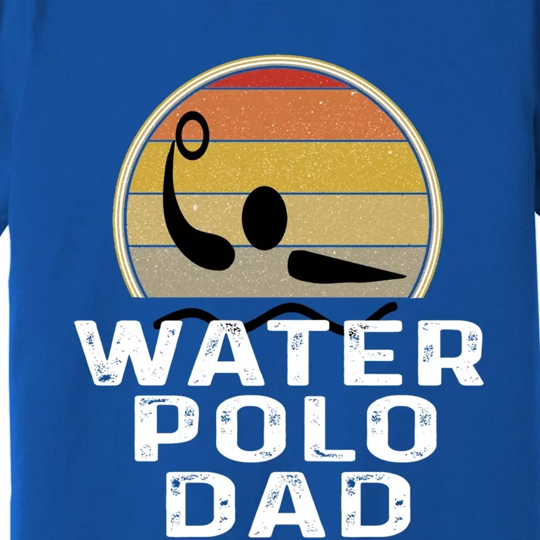 Retro Water Polo Dad Father Swimmer Swimming Sunset Cute Gift Premium T-Shirt