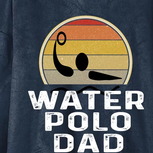 Retro Water Polo Dad Father Swimmer Swimming Sunset Cute Gift Hooded Wearable Blanket