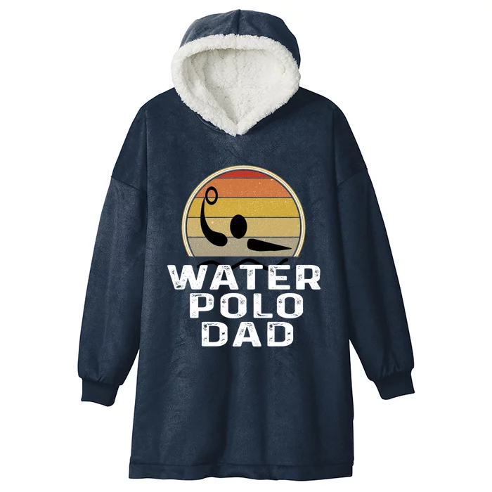 Retro Water Polo Dad Father Swimmer Swimming Sunset Cute Gift Hooded Wearable Blanket