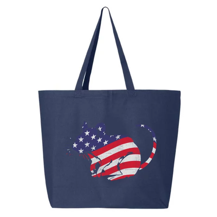 Rat With Pride American Flag 4th Of July Patriotic Great Gift 25L Jumbo Tote