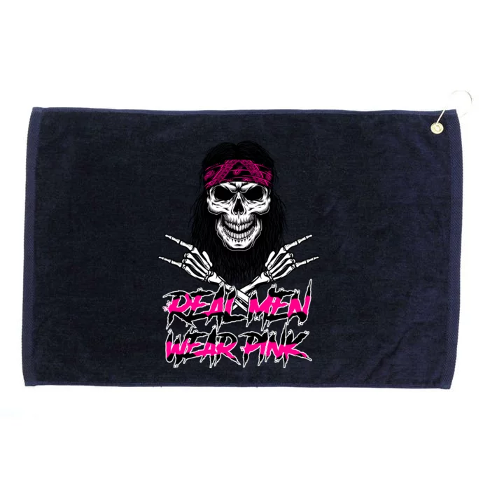 Real Men Wear Pink Breast Cancer Awareness Skull Grommeted Golf Towel