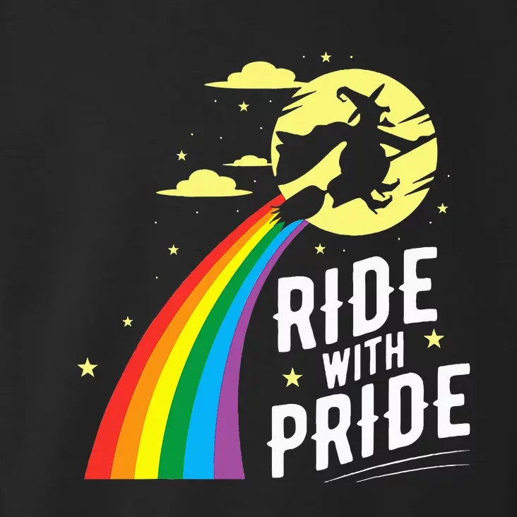 Ride With Pride Lgbt Gay Lesbian Witch Halloween Toddler Hoodie