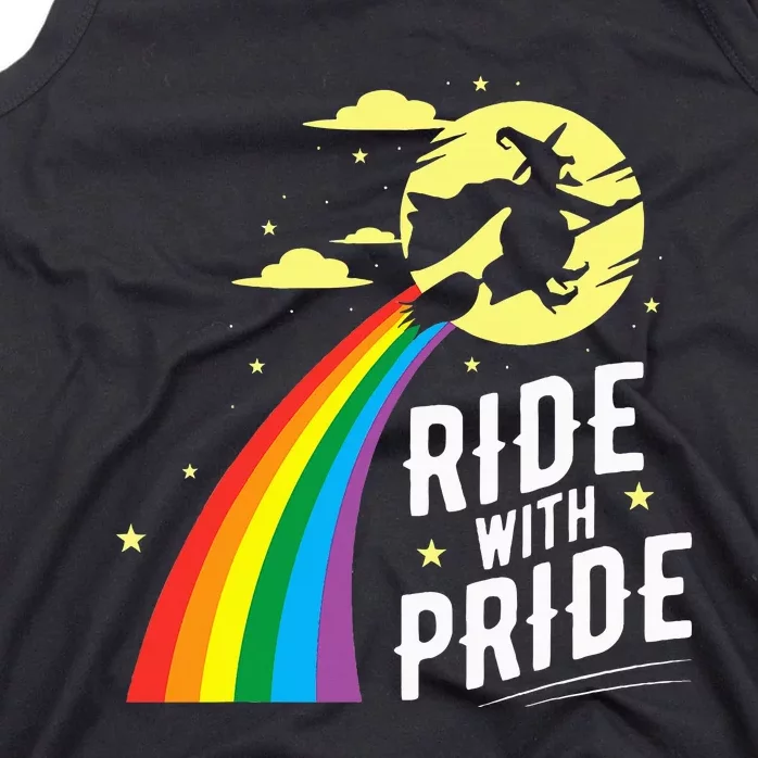 Ride With Pride Lgbt Gay Lesbian Witch Halloween Tank Top