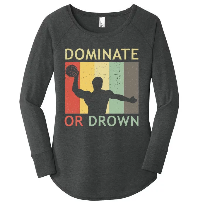 Retro Water Polo Player Vintage Water Polo Women's Perfect Tri Tunic Long Sleeve Shirt