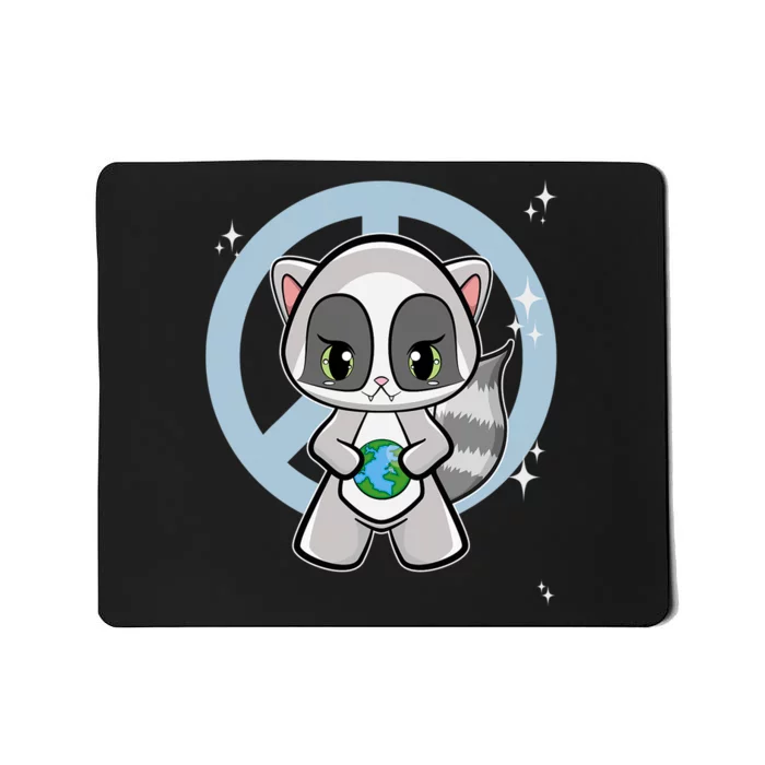 Racoon With Planet For Earth Day Mousepad