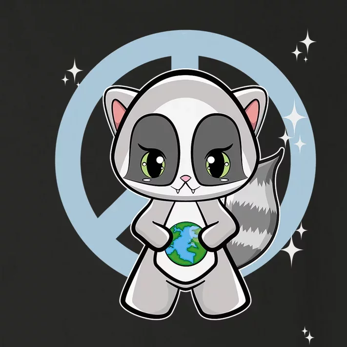 Racoon With Planet For Earth Day Toddler Long Sleeve Shirt